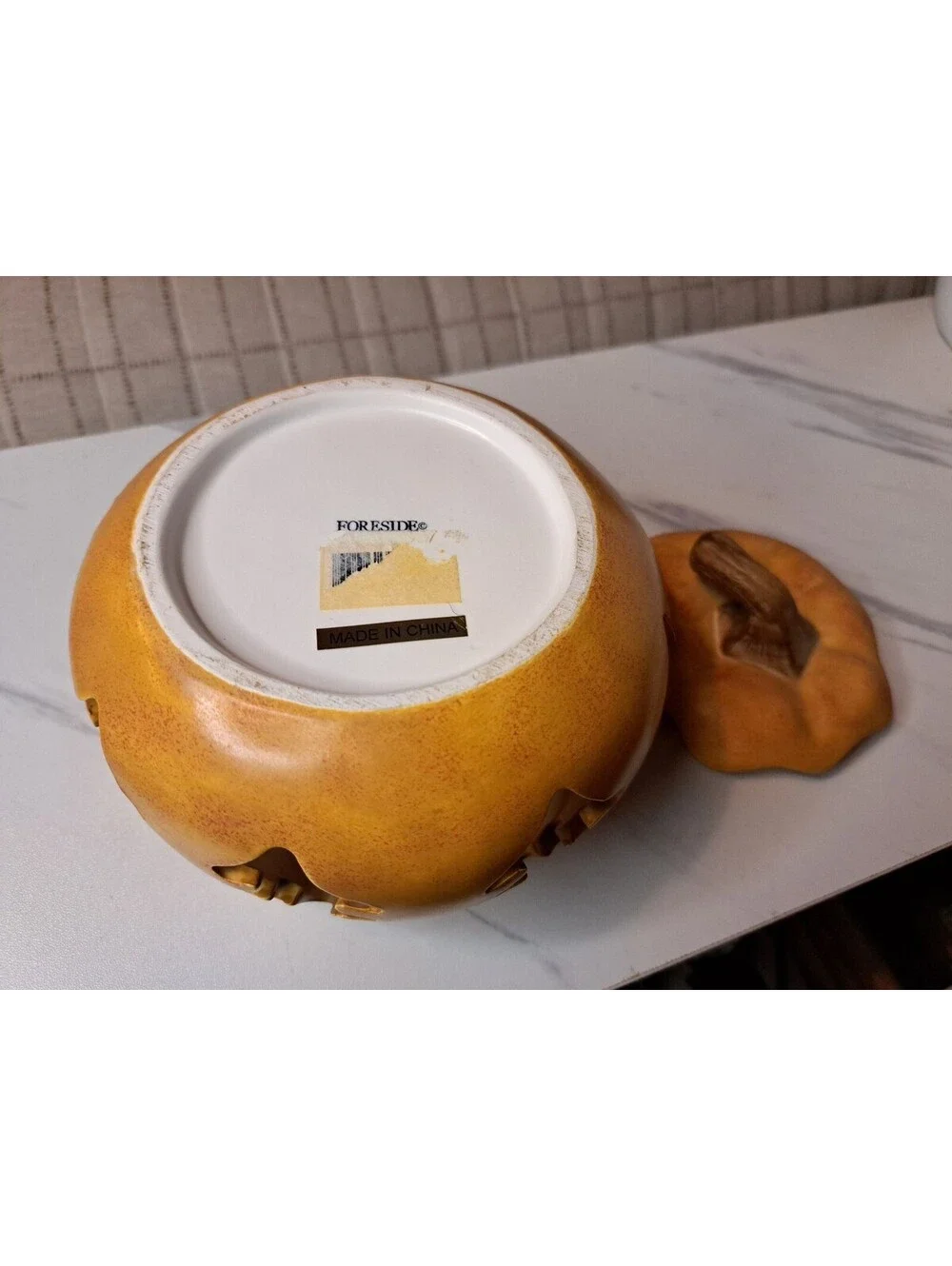 Vintage Foreside Home and Garden Ceramic Pumpkin Luminary Candle Holder